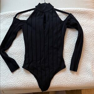 Jonathan Simkhai Black Ribbed Kids Bodysuit